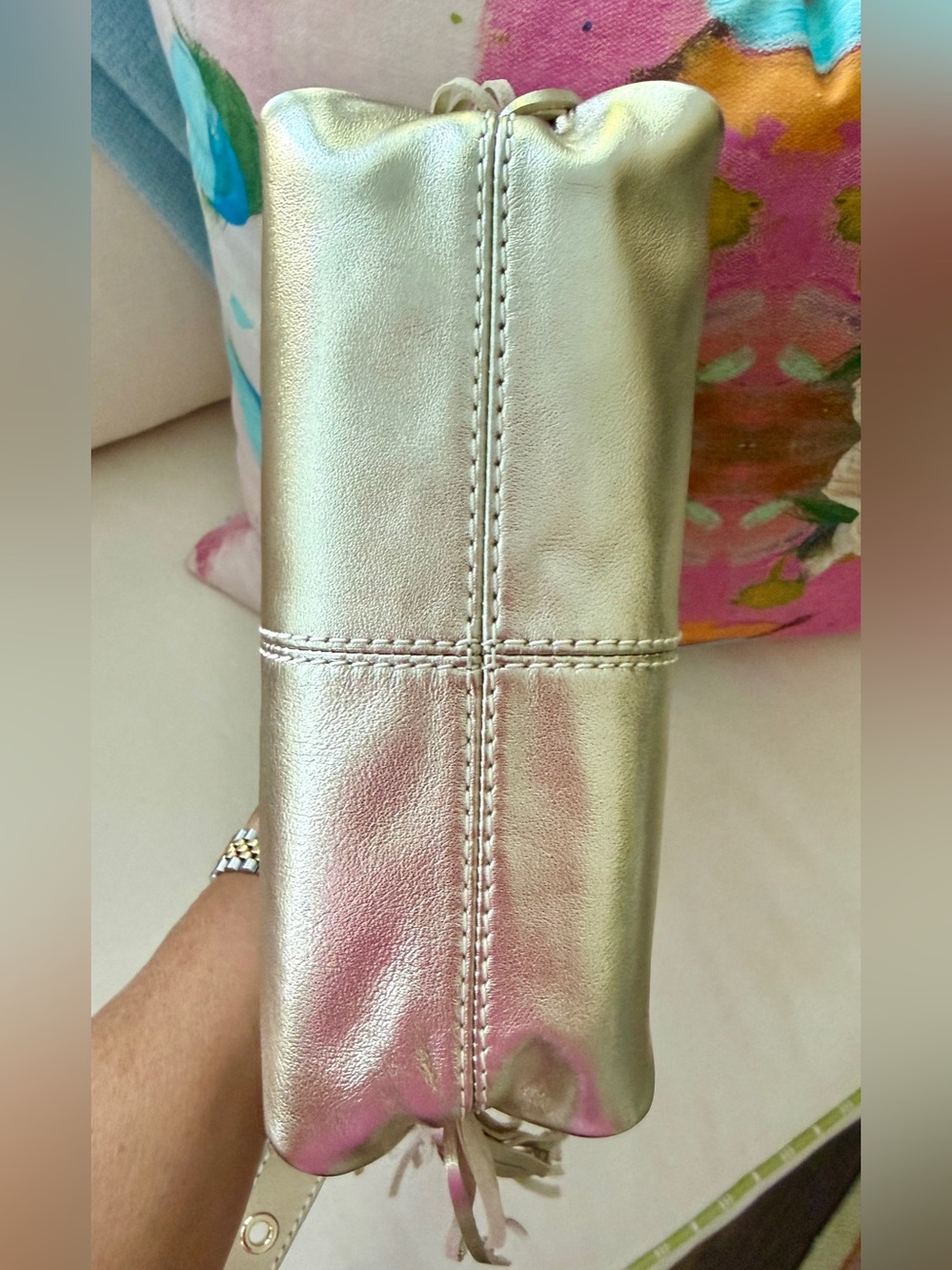 Maje metallic leather Miss M mini bag - Picture 4 of 15